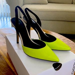 Neon yellow heels